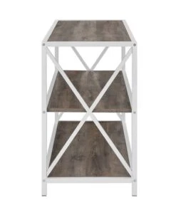 Walker Edison Gray Wash X-Frame Industrial Wood Bookshelf -Michaels Decor Sale D374611S 6