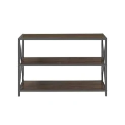 Walker Edison Dark Walnut X-Frame Industrial Wood Bookshelf -Michaels Decor Sale D374612S 2