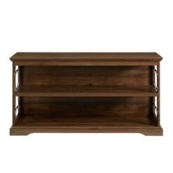 Walker Edison Dark Walnut Lateral Bookshelf With Decorative Metal Sides 13 Walker Edison Dark Walnut Lateral Bookshelf With Decorative Metal Sides -Michaels Decor Sale D374615S 2