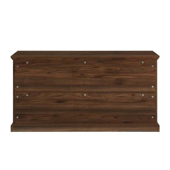Walker Edison Dark Walnut Lateral Bookshelf With Decorative Metal Sides 8 Walker Edison Dark Walnut Lateral Bookshelf With Decorative Metal Sides - Image 6