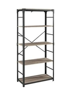 Walker Edison 64" Driftwood Angle Iron Industrial Bookcase 8 Walker Edison 64" Driftwood Angle Iron Industrial Bookcase -Michaels Decor Sale D374620S 1 1