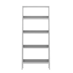 Walker Edison 55" White Modern Ladder Bookshelf -Michaels Decor Sale D374622S 2