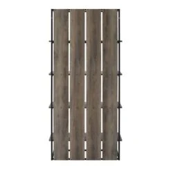 Walker Edison 64" Graywash & Black Metal Farmhouse Plank Back Bookshelf -Michaels Decor Sale D374627S 6