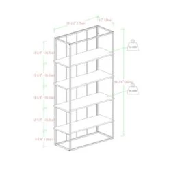 Walker Edison 64" Graywash & Black Metal Farmhouse Plank Back Bookshelf -Michaels Decor Sale D374627S 8
