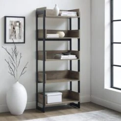 Walker Edison 64" Graywash 5-Shelf Bookshelf -Michaels Decor Sale D374629S 1