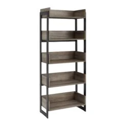 Walker Edison 64" Graywash 5-Shelf Bookshelf -Michaels Decor Sale D374629S 6 1