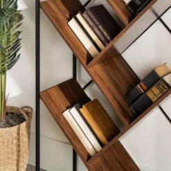 Walker Edison 68" Dark Walnut V Bookshelf -Michaels Decor Sale D374630S 5