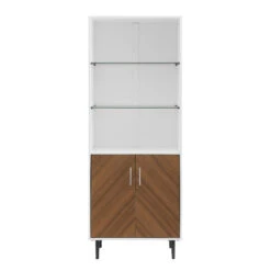 Walker Edison 68" Solid White Hutch With Bookmatch Doors -Michaels Decor Sale D374632S 2