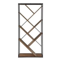 Walker Edison 68" Reclaimed Barnwood V Bookshelf -Michaels Decor Sale D374633S 5