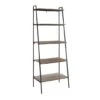 Walker Edison 72" Mocha Industrial Modern Ladder Bookshelf -Michaels Decor Sale D374636S 1