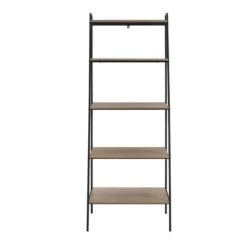 Walker Edison 72" Mocha Industrial Modern Ladder Bookshelf 11 Walker Edison 72" Mocha Industrial Modern Ladder Bookshelf -Michaels Decor Sale D374636S 2