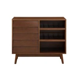 Walker Edison 36" Walnut Louvered Door Bar Cabinet -Michaels Decor Sale D374638S 2