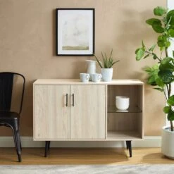 Walker Edison 44" Birch Mid Century Modern Buffet -Michaels Decor Sale D374639S 5