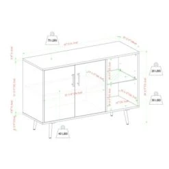 Walker Edison 44" Birch Mid Century Modern Buffet -Michaels Decor Sale D374639S 7