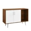 Walker Edison 44" Acorn & White Mid Century Modern Buffet 2 Walker Edison 44" Acorn & White Mid Century Modern Buffet -Michaels Decor Sale D374640S 1