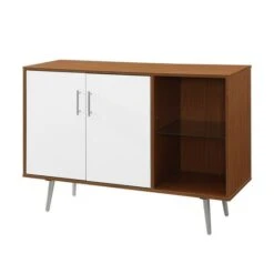 Walker Edison 44" Acorn & White Mid Century Modern Buffet -Michaels Decor Sale D374640S 5