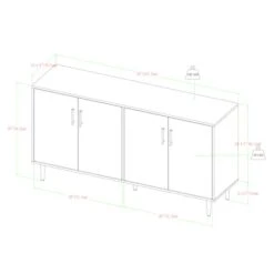 Walker Edison 58" Ash Brown Bookmatch & White Mid Century Modern TV Buffet 14 Walker Edison 58" Ash Brown Bookmatch & White Mid Century Modern TV Buffet -Michaels Decor Sale D374646S 7