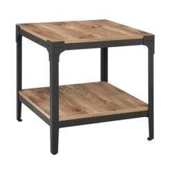 Walker Edison Barnwood Angle Iron Rustic Wood Side Table Set -Michaels Decor Sale D374651S 1 1