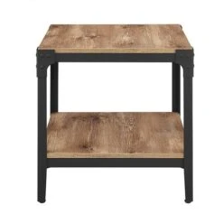 Walker Edison Barnwood Angle Iron Rustic Wood Side Table Set -Michaels Decor Sale D374651S 2