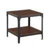 Walker Edison Dark Walnut Angle Iron Rustic Wood Side Table Set -Michaels Decor Sale D374653S 1