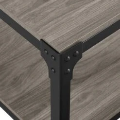 Walker Edison Slate Gray Angle Iron Rustic Wood Side Table Set -Michaels Decor Sale D374657S 6