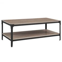 Walker Edison 48" Driftwood Angle Iron Coffee Table