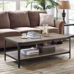 Walker Edison 48" Driftwood Angle Iron Coffee Table -Michaels Decor Sale D374663S 3