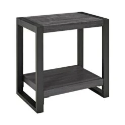 Walker Edison 24" Charcoal Industrial Side Table