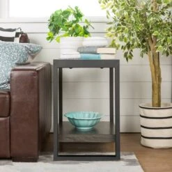 Walker Edison 24" Charcoal Industrial Side Table -Michaels Decor Sale D374696S 3
