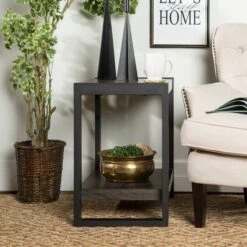 Walker Edison 24" Charcoal Industrial Side Table -Michaels Decor Sale D374696S 4