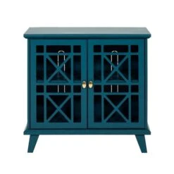 Walker Edison 32" Blue Fretwork Accent Storage Cabinet 15 Walker Edison 32" Blue Fretwork Accent Storage Cabinet -Michaels Decor Sale D374697S 2