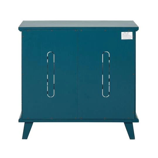 Walker Edison 32" Blue Fretwork Accent Storage Cabinet 6 Walker Edison 32" Blue Fretwork Accent Storage Cabinet - Image 4