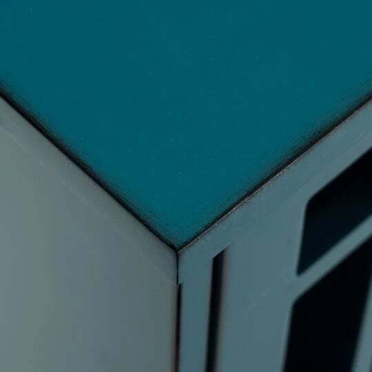 Walker Edison 32" Blue Fretwork Accent Storage Cabinet 10 Walker Edison 32" Blue Fretwork Accent Storage Cabinet - Image 8