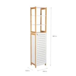 Organize It All Rendition 68" White 6-Shelf Bamboo High Cabinet -Michaels Decor Sale D393680S 4