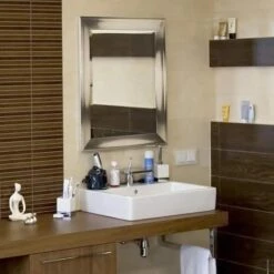 Head West Brushed Nickel Framed Beveled Accent Vanity Mirror -Michaels Decor Sale D394069S 3