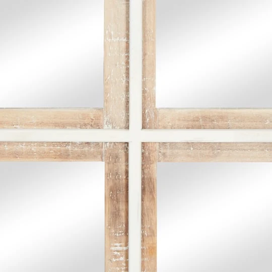 35" Brown Wood Rustic Wall Mirror 6 35" Brown Wood Rustic Wall Mirror - Image 4