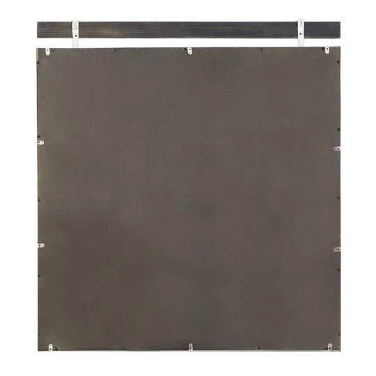 35" Brown Wood Rustic Wall Mirror 9 35" Brown Wood Rustic Wall Mirror - Image 7