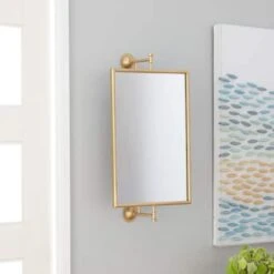 28" Rectangle Wood Wall Mirror Gold -Michaels Decor Sale D396355S 8