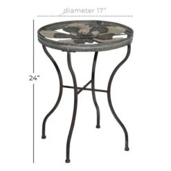 24" Silver Metal Flower Top End Table 15 24" Silver Metal Flower Top End Table -Michaels Decor Sale D400053S 5