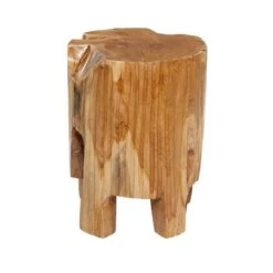 12" Brown Teak Wood Contemporary Stool 13 12" Brown Teak Wood Contemporary Stool -Michaels Decor Sale D400071S 2