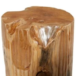12" Brown Teak Wood Contemporary Stool 15 12" Brown Teak Wood Contemporary Stool -Michaels Decor Sale D400071S 4