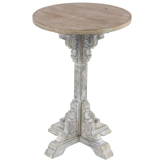 23" White Chinese Fir Farmhouse Accent Table 4 23" White Chinese Fir Farmhouse Accent Table - Image 2