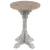 23" White Chinese Fir Farmhouse Accent Table