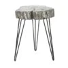 26" Polystone & Metal Modern Accent Table Gray -Michaels Decor Sale D400119S 1