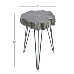 26" Polystone & Metal Modern Accent Table Gray 18 26" Polystone & Metal Modern Accent Table Gray -Michaels Decor Sale D400119S 7