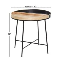 22" Black Metal Contemporary Accent Table -Michaels Decor Sale D400129S 7
