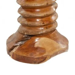 19" Brown Teak Wood Rustic Stool -Michaels Decor Sale D400130S 5