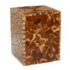 18" Brown Teak Contemporary Stool -Michaels Decor Sale D400153S 1