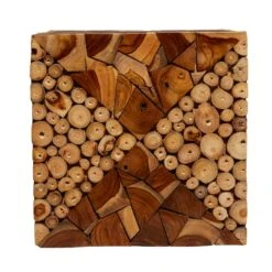 18" Brown Teak Contemporary Stool -Michaels Decor Sale D400153S 3