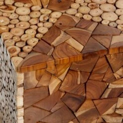 18" Brown Teak Contemporary Stool -Michaels Decor Sale D400153S 4